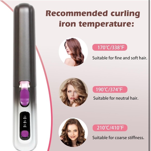 Negative ion cordless curling iron (006) - Picture 4 of 9